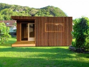 Les cabanes de jardin GreenKub sont construites par Woodway, une société d'Aurillac spécialisée dans les constructions préfabriquées en bois. Copyright : Greenkub