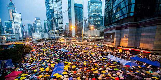 Manifestation parapluie - Hong Kong ; Copyright : Alex Hofford/EPA