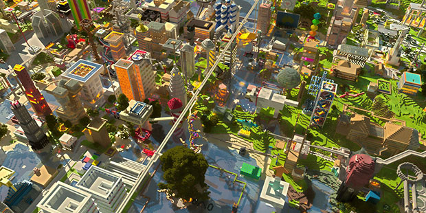 Minecraft city ; Copyright : hobbymb