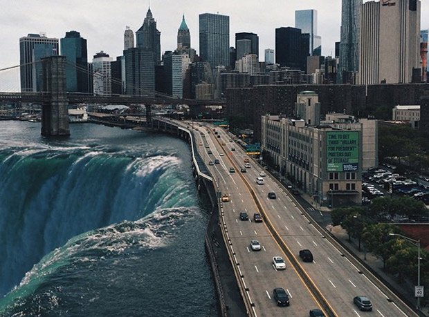 Chutes d'eau - New-YORK ; Copyright : Instagram @swopes