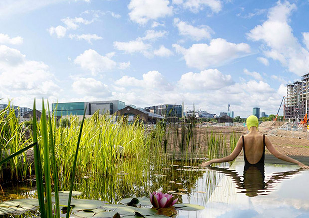 Future piscine publique - Londres. Copyright : Ooze ((Eva Pfannes & Sylvain Hartenberg) et Marjetica Potrč