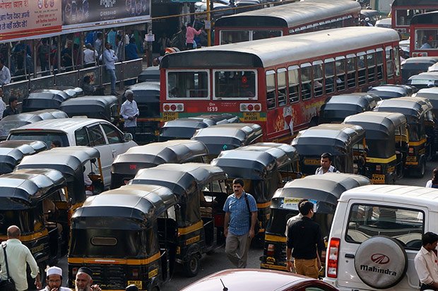 Rickshaw congestion - Mumbai. Crédits : Clément Pairot