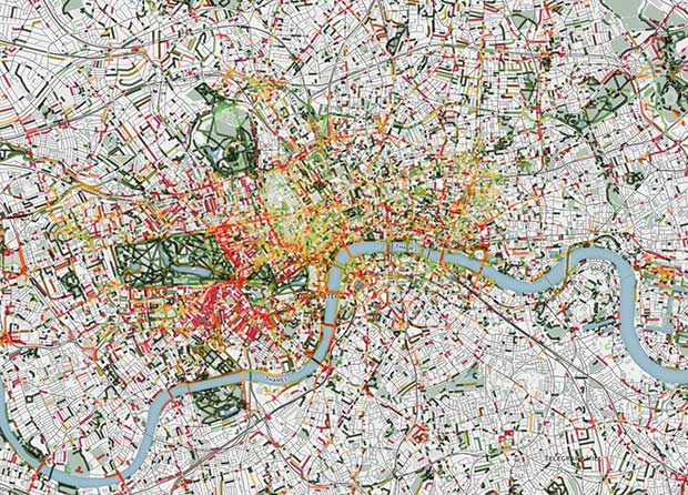 Plan d'un quartier de Londres. Copyright : Smelly Maps