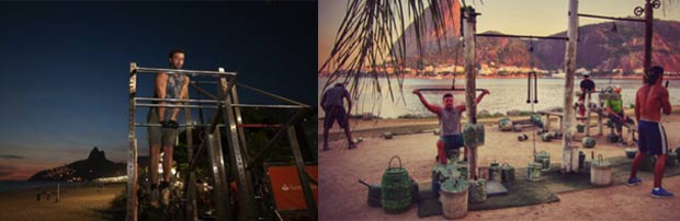 Le « mobilier » disposé le long d’Ipanema ne permet d’utiliser que le poids du corps © Divulgacao Les machines de Flamingo dérivent du Street Workout puisque des poids y sont suspendus © TravelDeeper