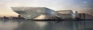 Le futur musée du design de Dundee, résolument moderne, a été conçu par l'architecte japonais Kengo Kuma. © Kengo Kuma