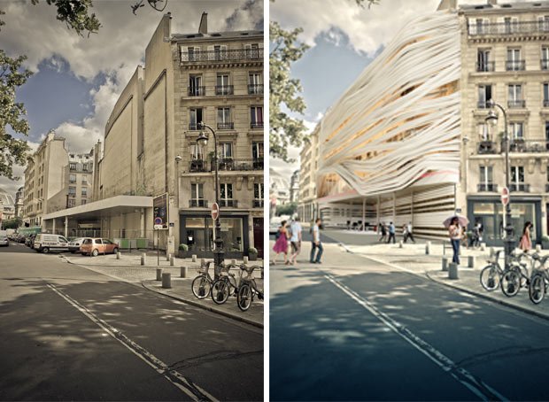 La station nue puis avec le projet de greffe
