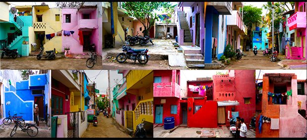 Les-facades-bariolees-Lalbangla-Aranya-bâtiment