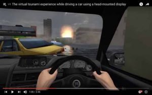 En réalité virtuelle, le Tsunami Simulator place le spectateur au cœur d’un tsunami semblable à celui qu’a subi le Japon en 2011.