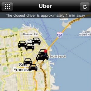 la carte des uber disponibles