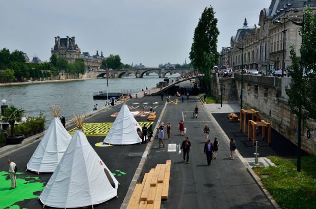 Les voies sur berges des Rives de la Seine