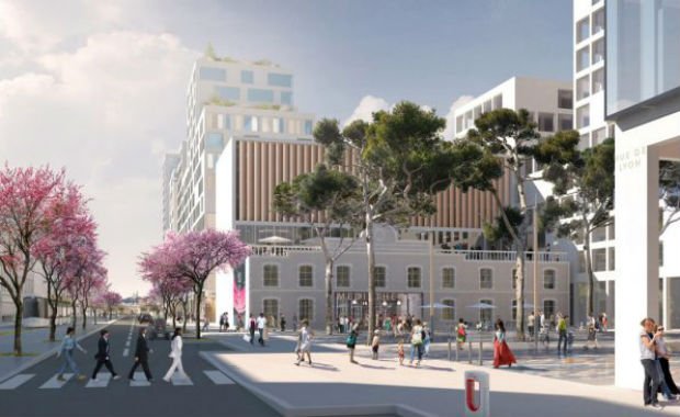 Aperçu de la future rue de Lyon, pour un écoquartier méditerranéen aux revêtements clairs, qui sera principalement piéton et résolument moderne