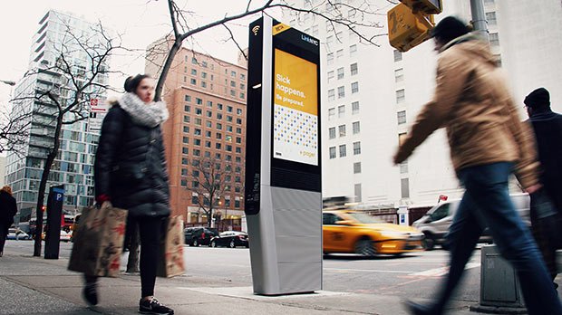 photo des bornes connectées LinkNYC