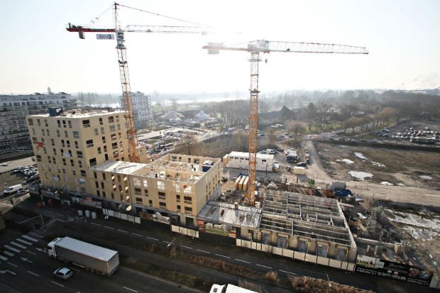 Le chantier Sensations à Strasbourg dont le plus haut qui culmine à 38 mètre