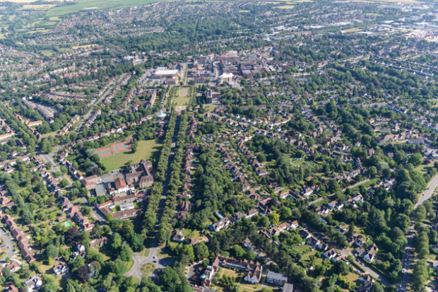 La ville de Letchworth, première cité jardin de Howard.