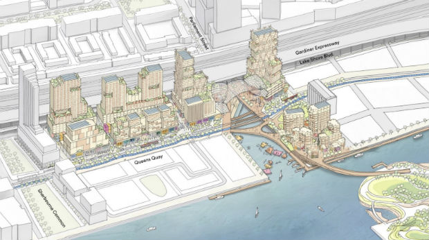 Projection du futur quartier intelligent Quayside