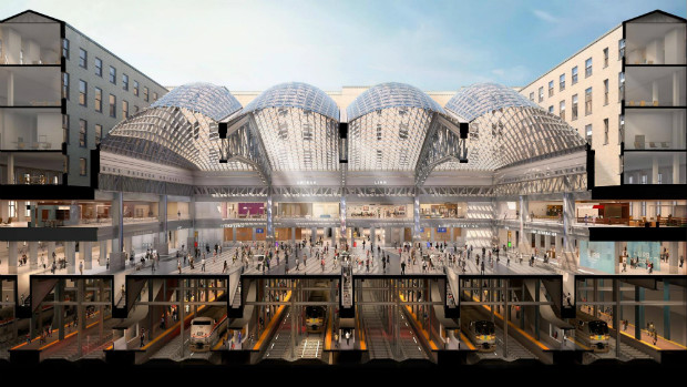 Projection architecturale du projet de Penn Station