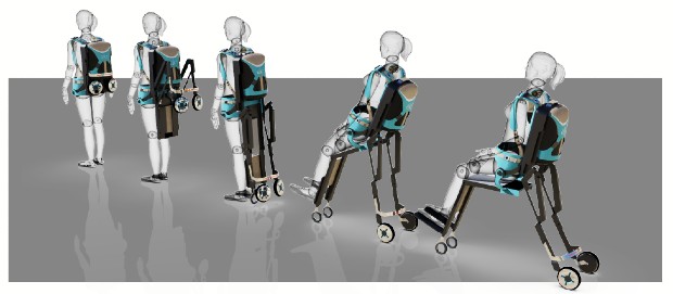 EXO est un équipement corporel mobile imaginé par Benoît Charrière pour repenser nos déplacements urbains © Benoît Charrière