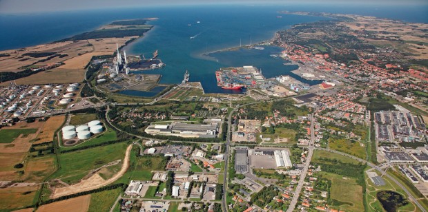 Vue aérienne de la ville de Kalundborg au Danemark - Symbiosis Center