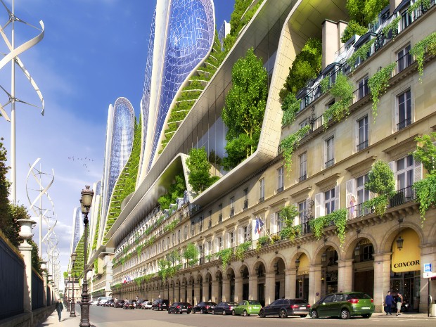 À Rivoli, les tours montagnes sont des bâtisses à énergie positives greffées sur le bâti haussmannien - Vincent Callebaut Architectures