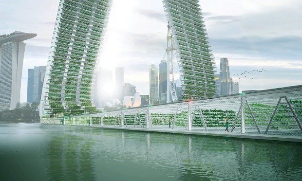 L'agence espagnole Forward Thinking Architecture a imaginé des fermes verticales flottantes de 150 mètres de haut - Forward Thinking Architecture