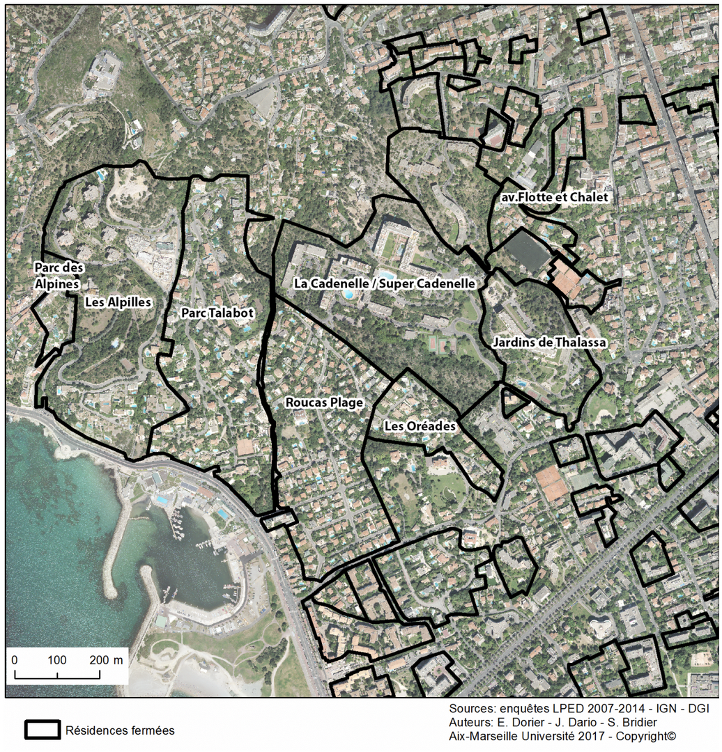 Les résidences fermées de la colline Périer © E. Dorier, J. Dario, S. Bridier, LPED 