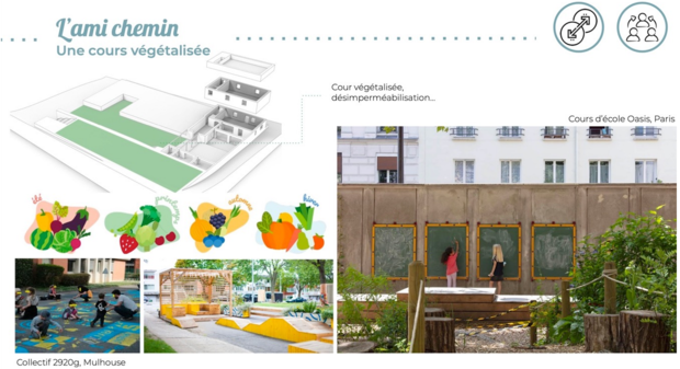 Cour végétalisée du Pot-au-Lieu © City Design Lab