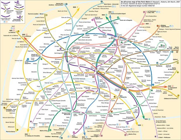 © Paris curvy map, par Marc Byrnes @markbyrnes525