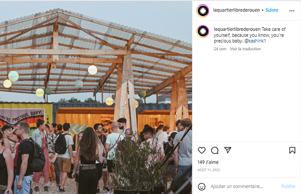 Publication Instagram du Quartier Libre de Rouen