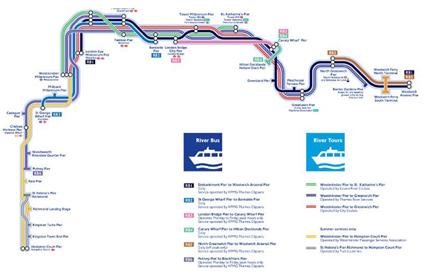 Le réseau de transport fluvial de la ville de Londres