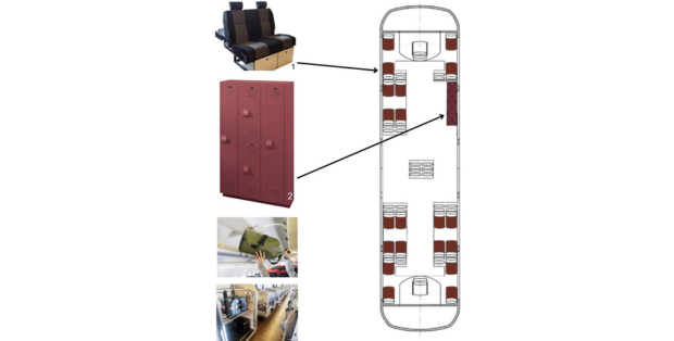 Conception de casiers ou caissons intégrés dans le train pour le transport de marchandises © City Design Lab, L’École de design Nantes Atlantique