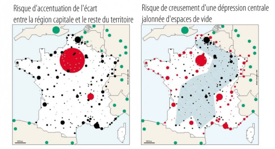 Source : DATAR, Aménager la France de 2020 : mettre les territoires en mouvement. La Documentation Française, juillet 2000, p.58.