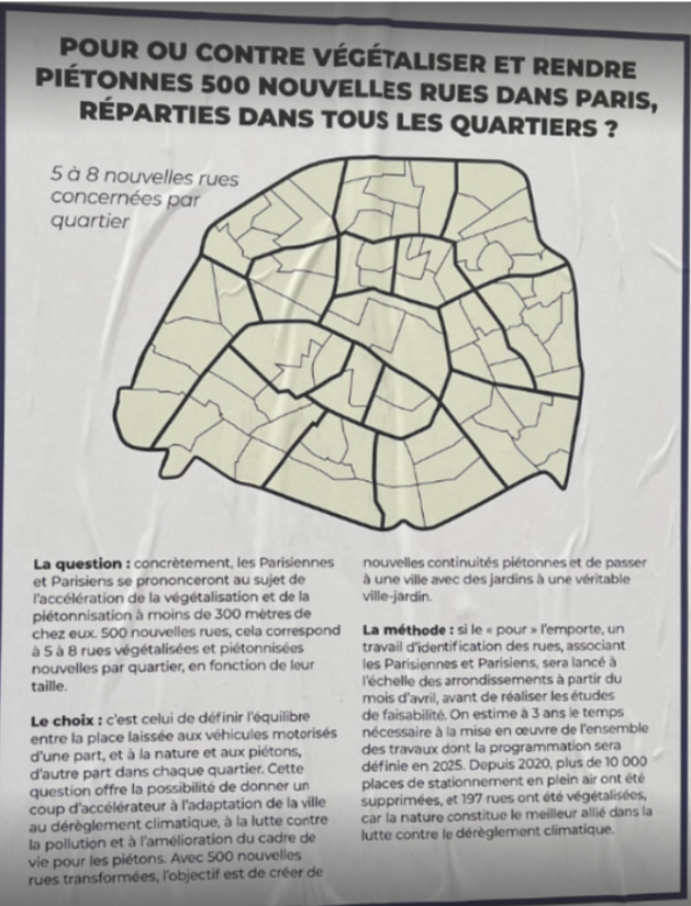 A Paris, c’est plus la question de la place des arbres par rapport à celle des voitures qui a été posée. Photo: LDV Studio Urbain